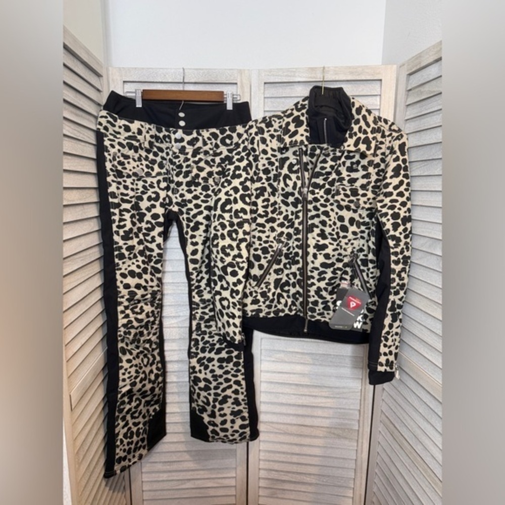 SOS Black Snow NWT Doll Snowboarding Jacket/Pants Leo Safari Retails $1300 Sz L